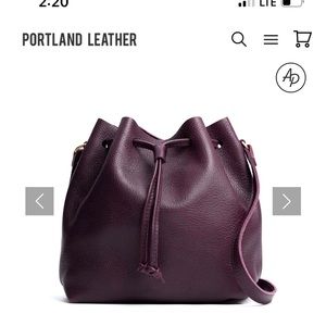 Portland Leather Company bucket bag pebbled oxblood